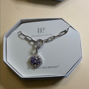Purple Halo Pendant Necklace in Silver Tone - Designed in the USA